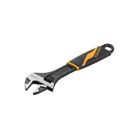 Tolsen 8 Gripro Adjustable Wrench Drop Forged Steel, Black Finished and Polished, Plastic Handle 15309